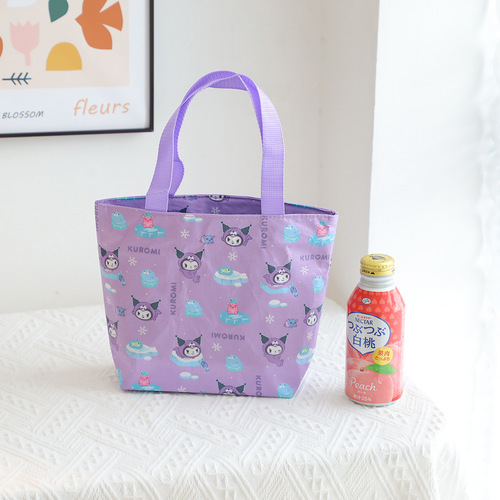 Japanese cute cartoon waterproof hand storage bag handbag student lunch bag lunch box bag