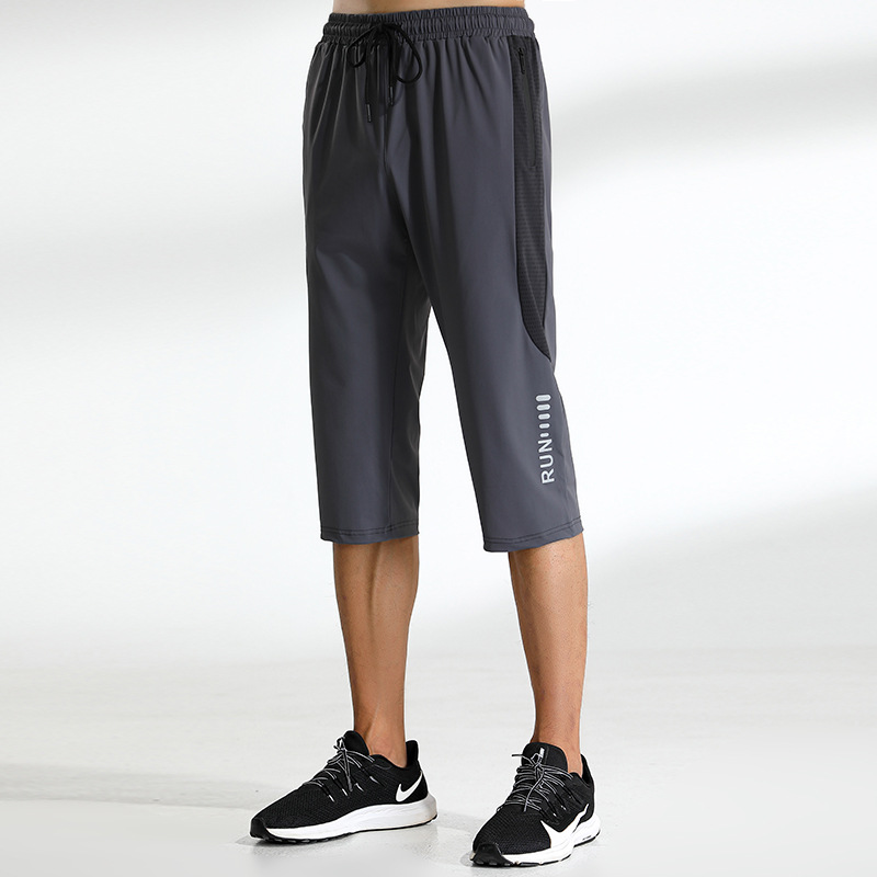 Verano fino de secado rápido pantalones de seda de hielo pantalones de chándal de los hombres 2022 pantalones casuales pantalones de los hombres recortado pantalones al por mayor moda