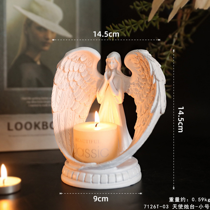 Emperatorio europeo retro Angel adornos estadounidenses resina yeso escultura Angel Girl decoración de mesa