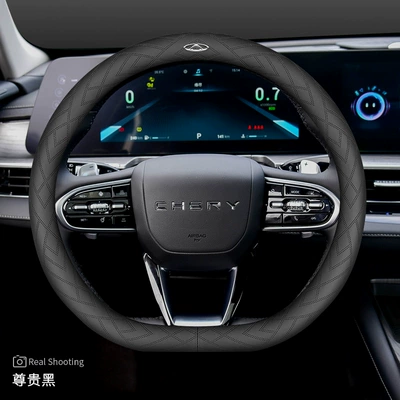 24 Models of Chery: Steering wheel cover - chery-d-type-with-label-noble-black-set-type-ultra-thin-default