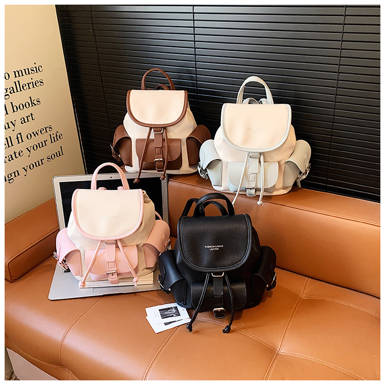 Backpack Women's Casual Versatile Niche Design Backpack Travel Color Blocked Small Backpack_voghion.com