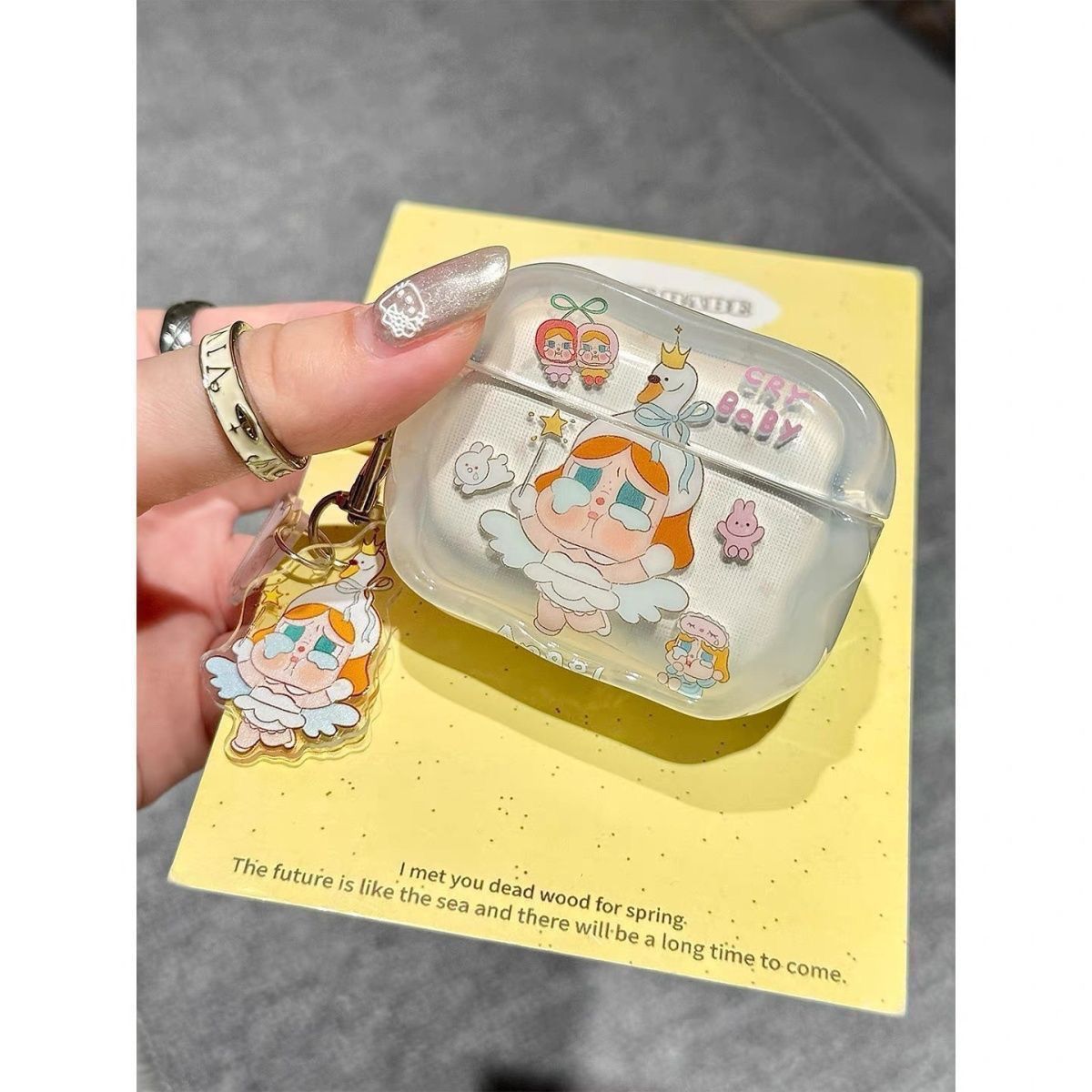 Cute ángel llorando bebé para airpods4 auriculares 5 generación airpodspro2 / 3 funda Bluetooth