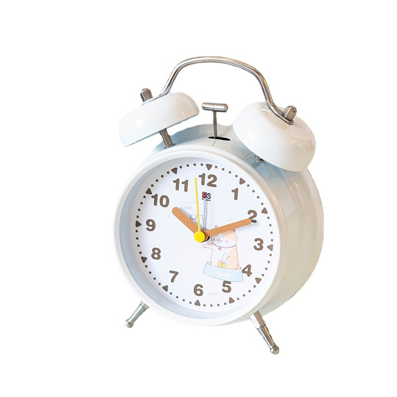 Venta al por mayor de fábrica de 4 pulgadas regalo creativo estudiante hogar despertador inteligente mesita de noche escritorio decoración de metal pequeño reloj