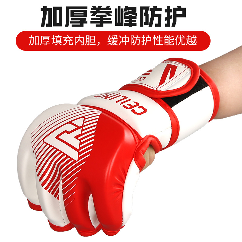 Ventas directas de fábrica Guantes de lucha Sanda de Ceiling MMA Serie UFC Guantes de lucha profesionales con medio dedo