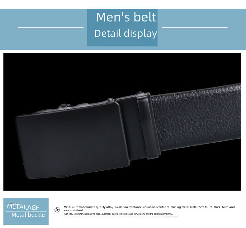 New Men's Automatic Buckle Gift Belt Edge Pvc Wear-resistant Scratch-resistant Men's Pants Belt A Large Number Of Spot Wholesale_voghion.com