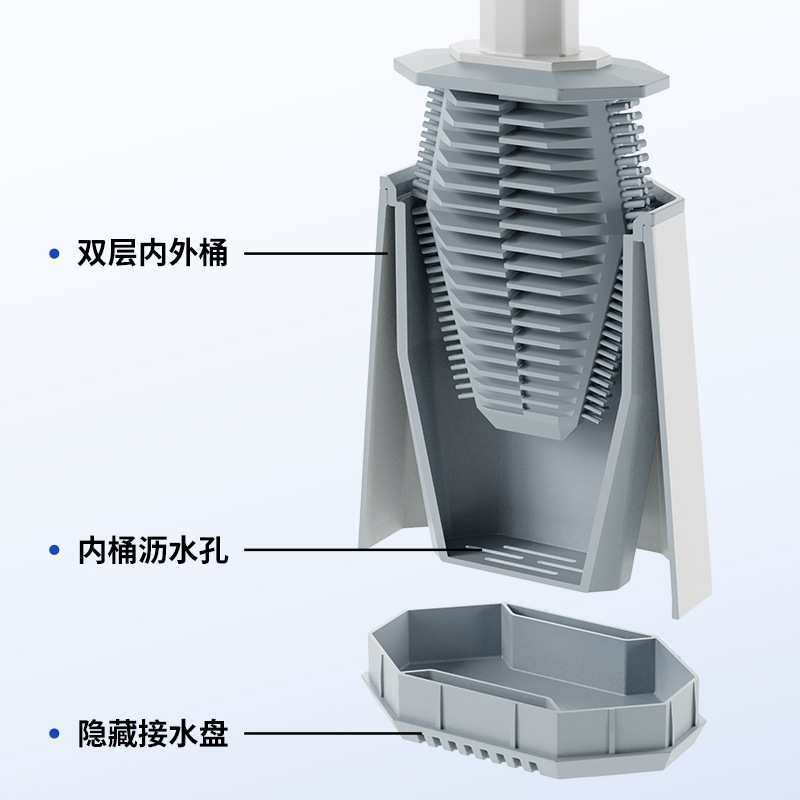 Disfrutar de cepillo de inodoro de silicona para el hogar sin ángulo muerto cepillo de inodoro colgante de pared conjunto de cepillo de inodoro nuevo tipo transfronterizo