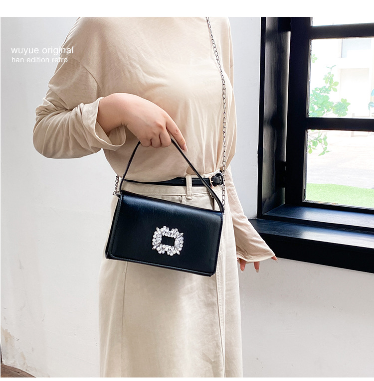 2023 Borsa a tracolla a tracolla con diamante appiccicoso versatile di nuova moda Borsa a tracolla da donna piccola borsa quadrata Produttore Borse da donna all'ingrosso_voghion.com