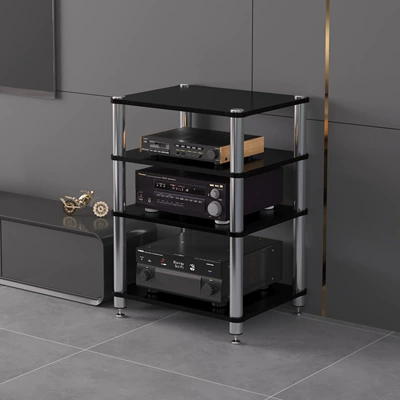 Electric car big tripod, Hifi Amplifier Cabinet, Amplifier Rack - four-layers-of-one-piece-black