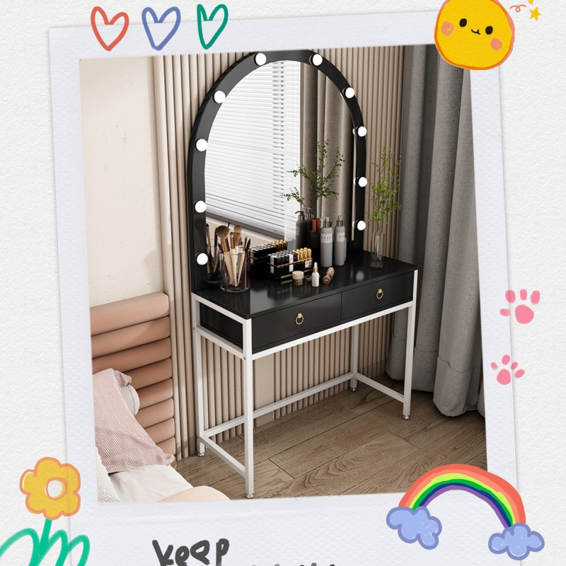 흰색과 검정색 표면+80*40*160+곡면 거울+빛