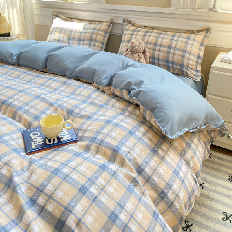 Washed Brushed Bedding Set For Student Dormitory Cotton Single_voghion.com