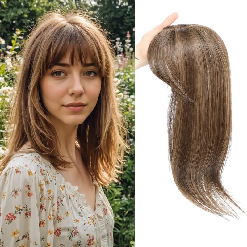 Foreign Trade Women's Lace Hairpiece with Bangs to Cover Sparse White Hair, Clip-In Hair, Xuchang Wig Factory Foreign Trade Women's Lace Hairpiece with Bangs to Cover Sparse White Hair, Clip-In Hair, Xuchang Wig Factory