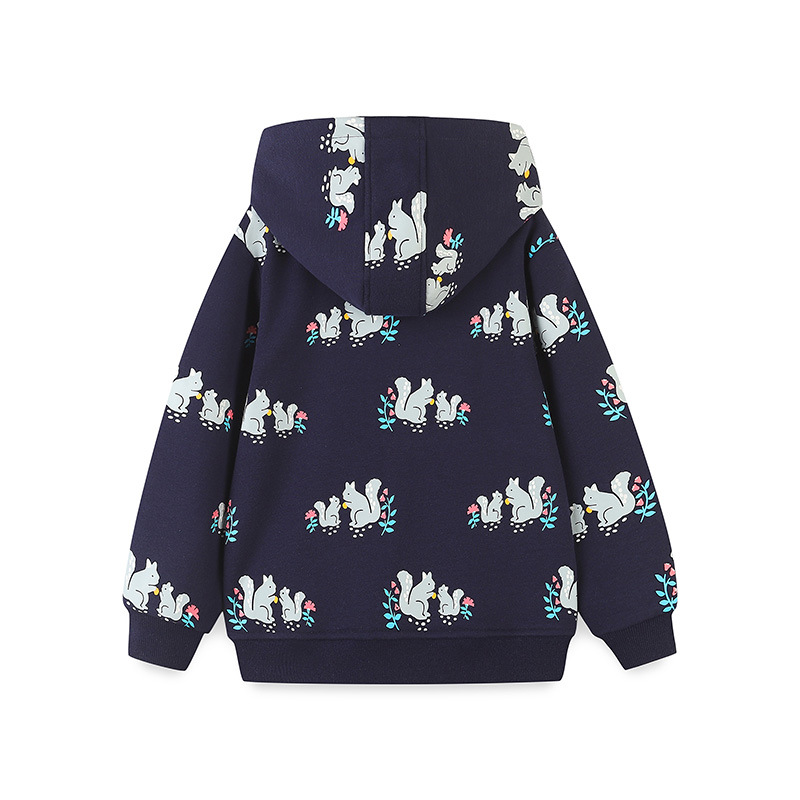 AostaBetty de otoño chaqueta de niñas chaqueta con cremallera casuales camisa con sombrero de manga larga ropa infantil europea y americana