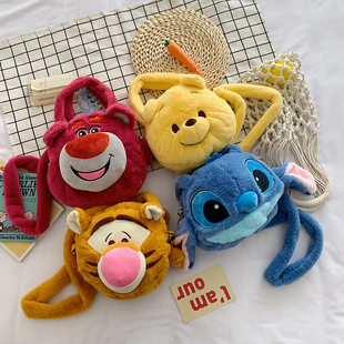 Cartoon cute toy, shoulder bag, plush one-shoulder bag, Birthday gift, with little bears, Korean style