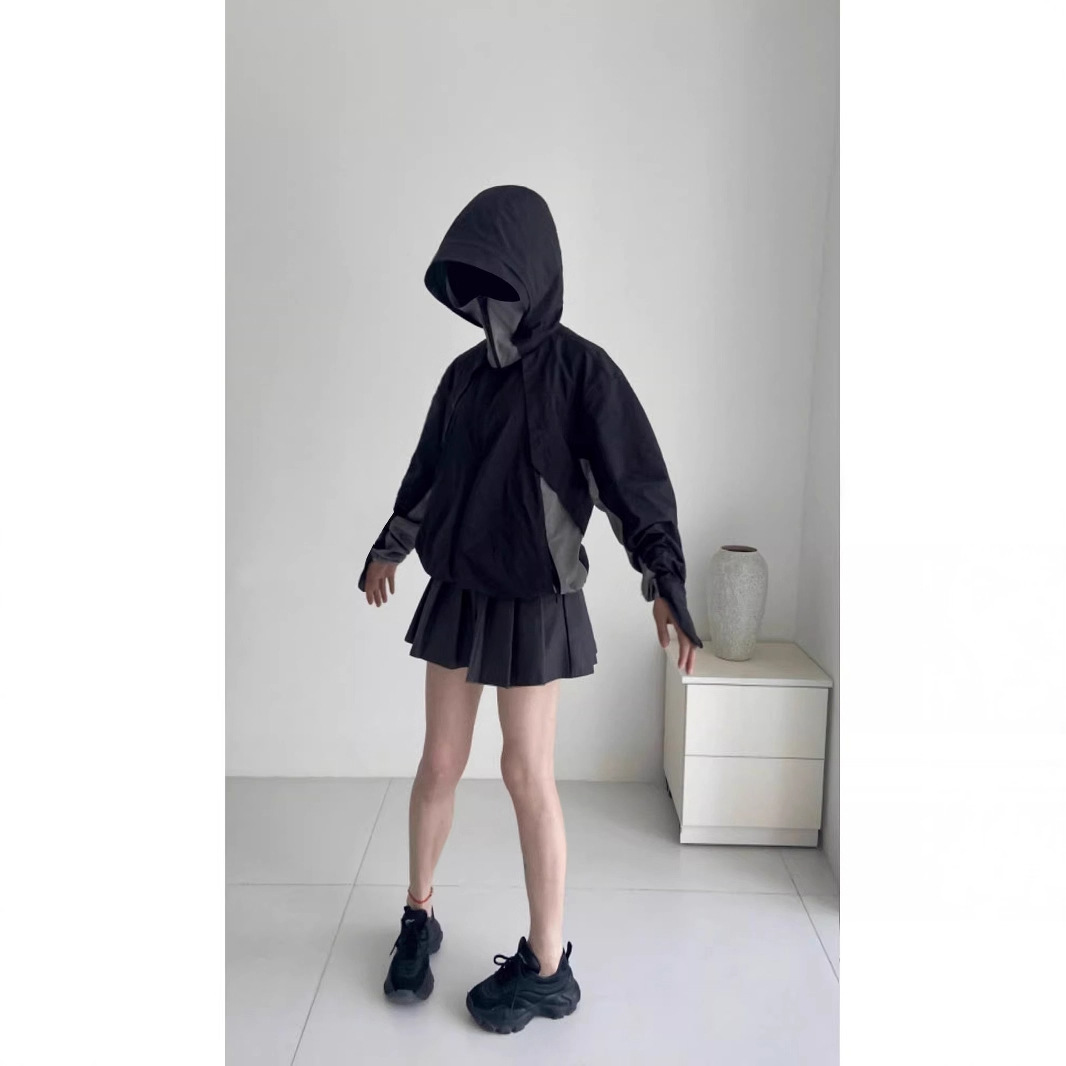 Silk summer shiffon sun protection clothing with hood, thin travel quick dry jacket, UV protection 4