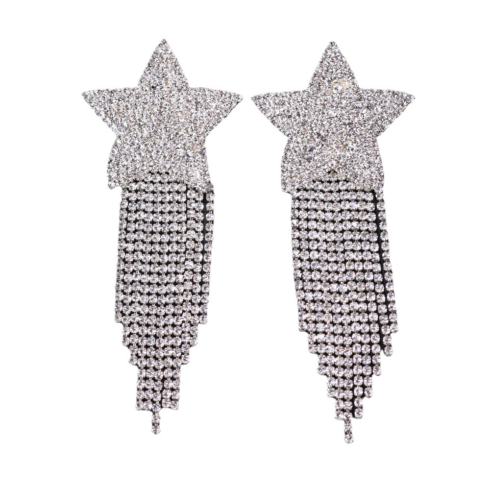 Europa y América transfronteriza caliente moda estrella borla pegatinas en el pecho femenino sexy rhinestone pezón pegatinas en el pecho
