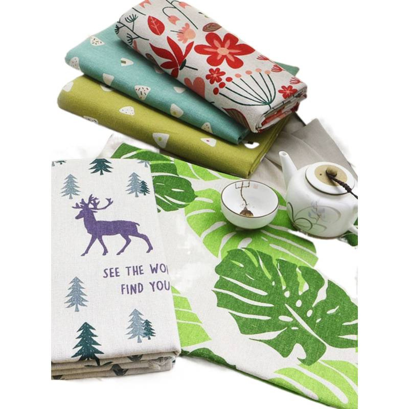 tela de lino de algodón tela de mesa cortina tela de tela de tela sofá tela hecha a mano procesamiento de tela