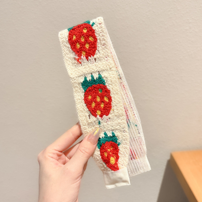 Sen sistema de punto flor fresa velcro para niñas y niños acabado de cabello correa de cabello sensación de alto nivel lavado de la cara brocha de cabello