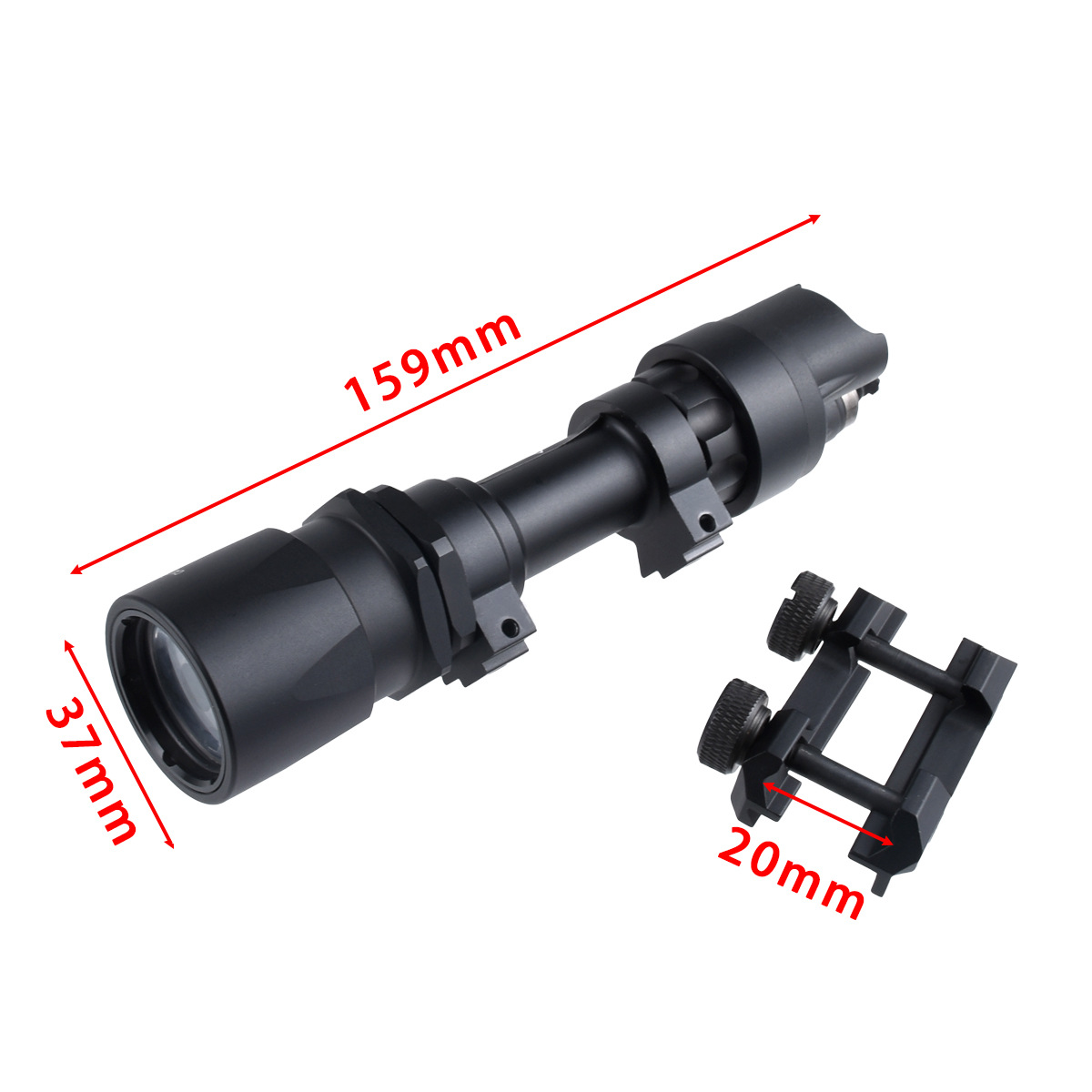 M951 linterna de casco táctico iluminación LED de 20mm guía de línea de cola de ratón linterna de aleación de aluminio