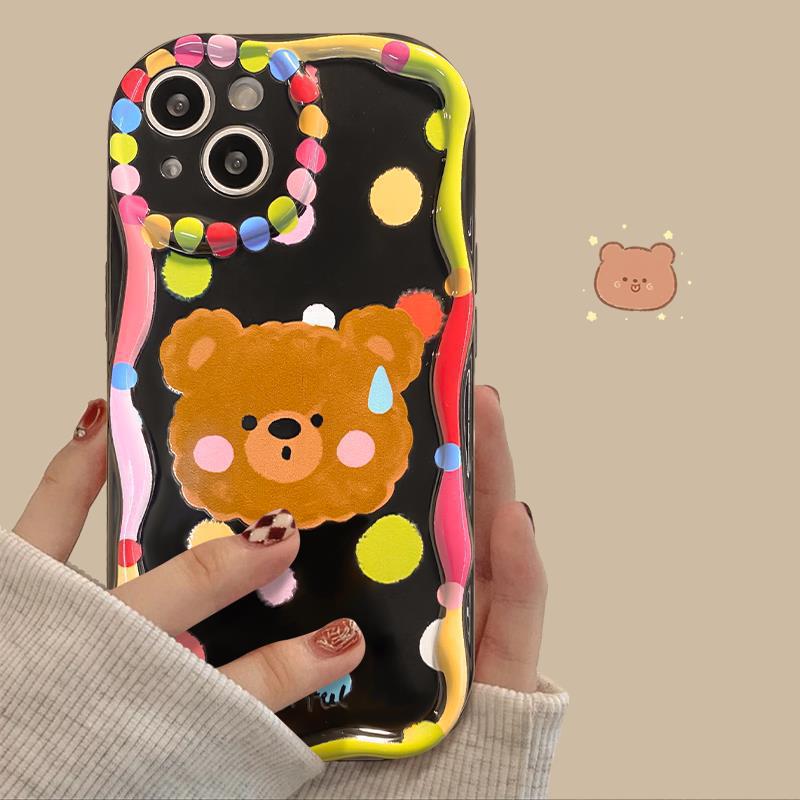 适用苹果15手机壳iPhone14promax软13硅胶壳11新款12可爱撞色小熊