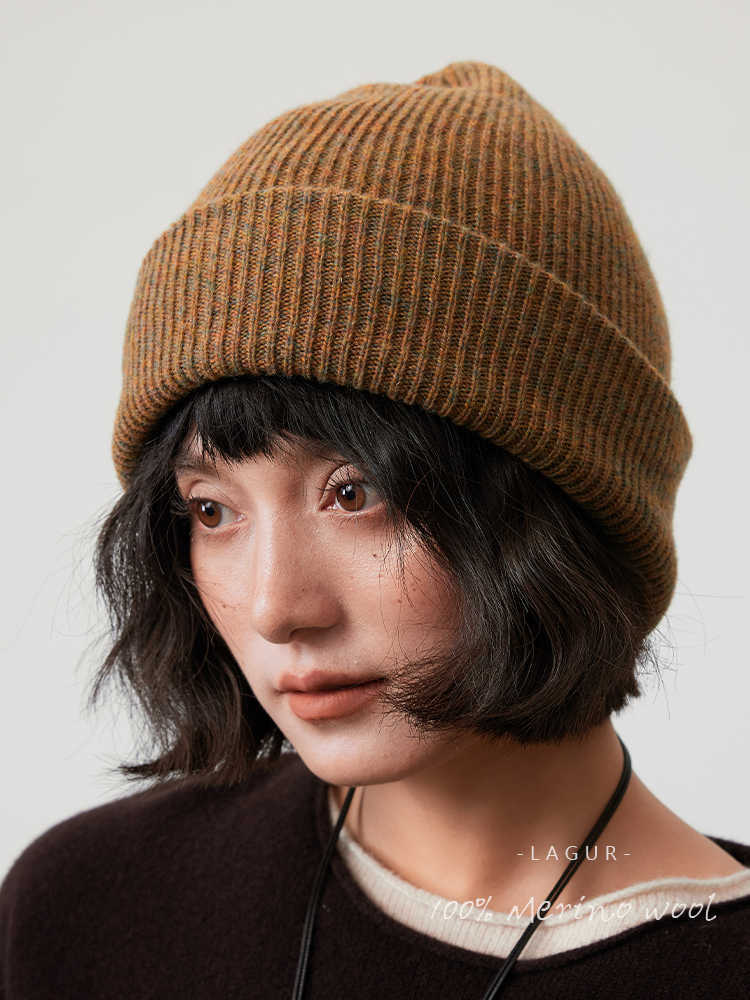 Lagur Custom-dyed Yarn (memorial Edition) Thickened Pure Wool Knitted Embroidered Hat, Warm Ear-protecting Headwrap_voghion.com