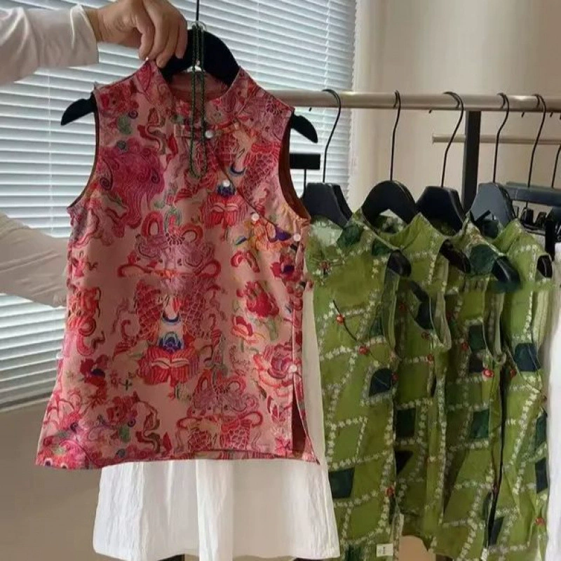 Платье для девочек 2025 Новый детский костюм в древнем стиле Летний национальный стиль Юбка для девочек Китайская летняя юбка-чонсам