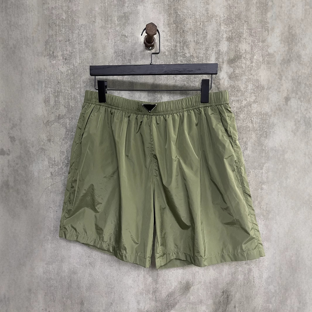Correct version, export style, P brand, 25s, popular style on Xiaohongshu, classic steel tag triangle label casual shorts, unisex.