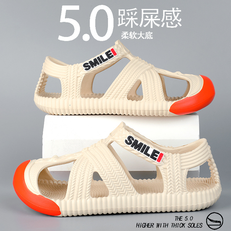 2025 sandalias nuevas transfronterizas para hombre, zapatos con agujeros de paja con suela gruesa, sandalias antideslizantes para deportes de deriva al aire libre