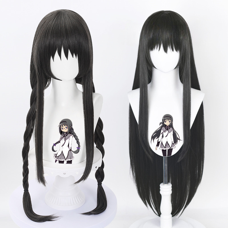 華飛暁美炎cosかつらメーカー直販特調黒灰色魔法少女暁美炎造形かつら|undefined