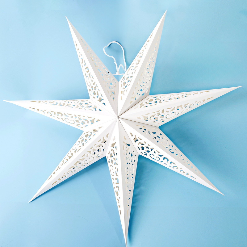 Estrella de siete puntas hueca blanca de 60cm (patrón hueco)