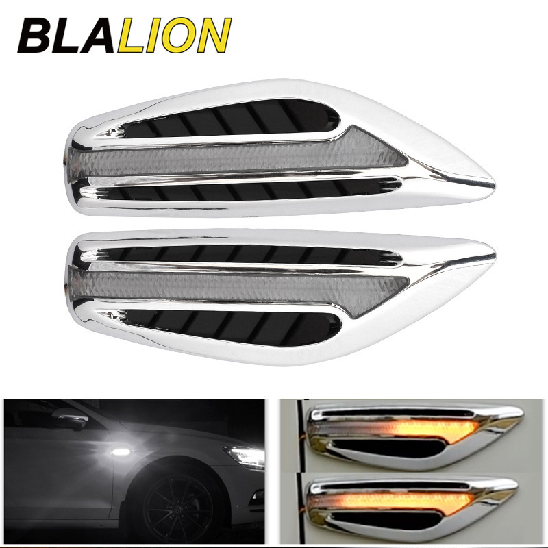 Car leaf blade dynamic side marker light 12V side light led bright day running light running water turn signal light