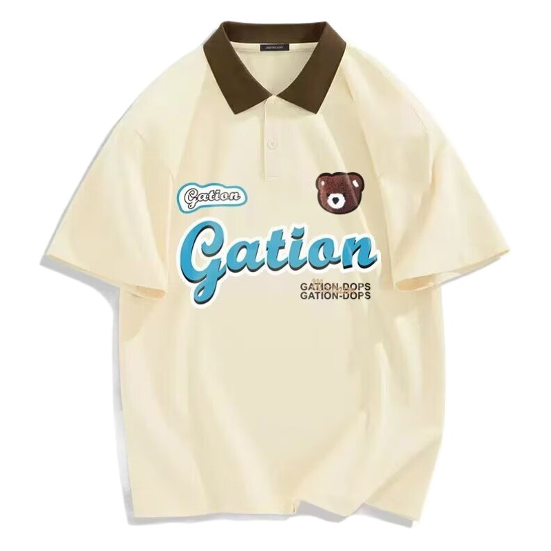 Camisa menos ropa estilo universitario camisa polo manga corta Camiseta hombres y mujeres verano estilo Hong Kong ins Class ropa solapa media manga camiseta