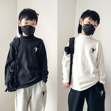 25秋冬男童中领自发热打底衫儿童长袖t恤中大童亲肤内搭女童高弹