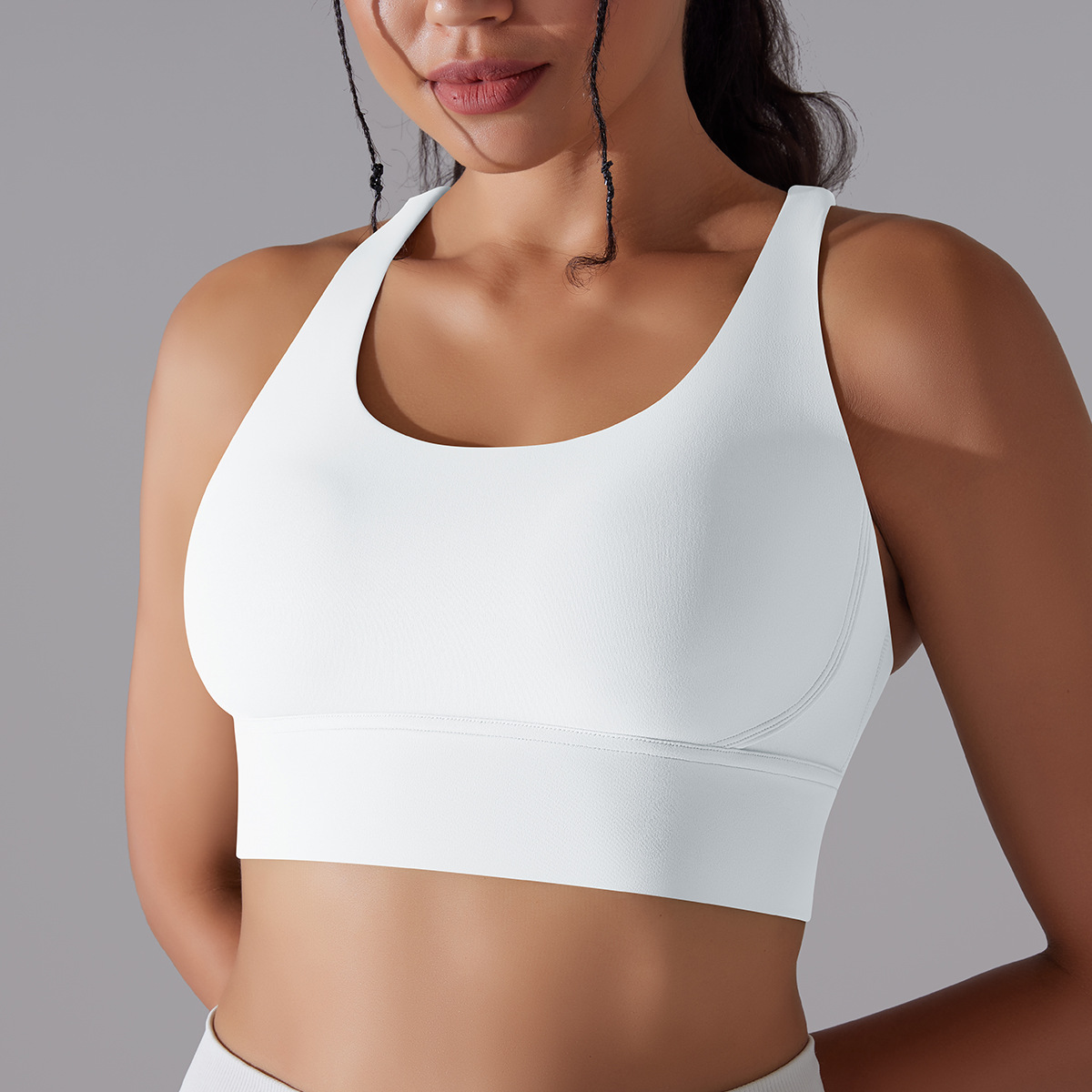 127g Weight Sleeveless Sleeve Length Nylon, Spandex Fabric Type Short Top Length Halter Crisscross Tank Tops Type Fitness, Yoga Occasion U Neck Neckline Solid Color Pattern Sports Style Sports Solid Color Nylon Spandex U Neck Active Tops Halter Crisscross Tank 6