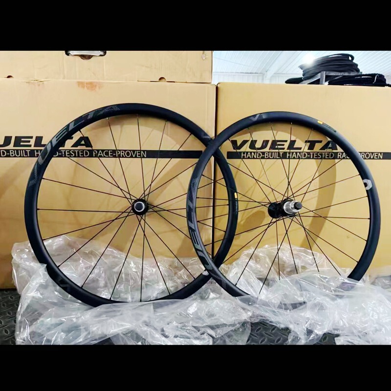 Vuelta Road Bike Carbon Fiber Wheelset 30mm Rim Height Ultra-Light Wheelset V1 Rim Brake/Disc Brake Tubular Version