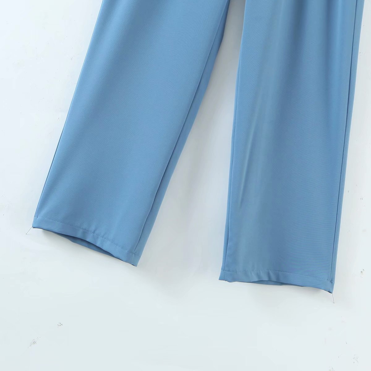 solid color high waist drape loose straight-leg suit pants  NSAM55350