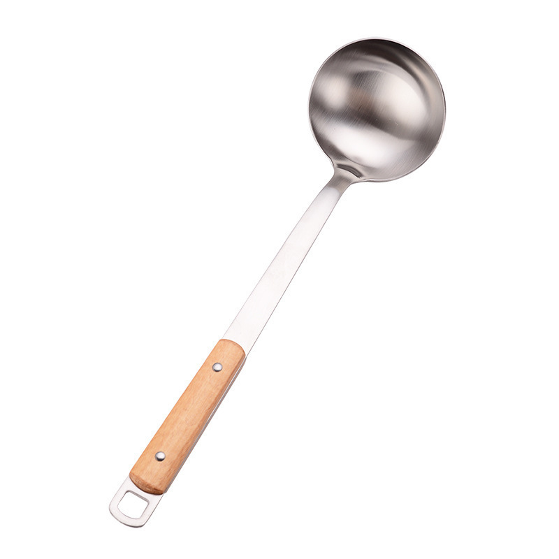 acero inoxidable utensilios de cocina de madera mango de galleta image 7