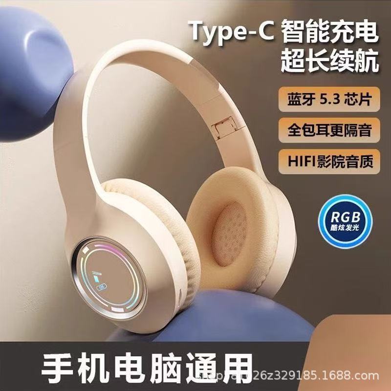 Popular M3 Luminous Bluetooth Headset, High-Quality Gaming Headset with Card Slot, Foldable, Universal