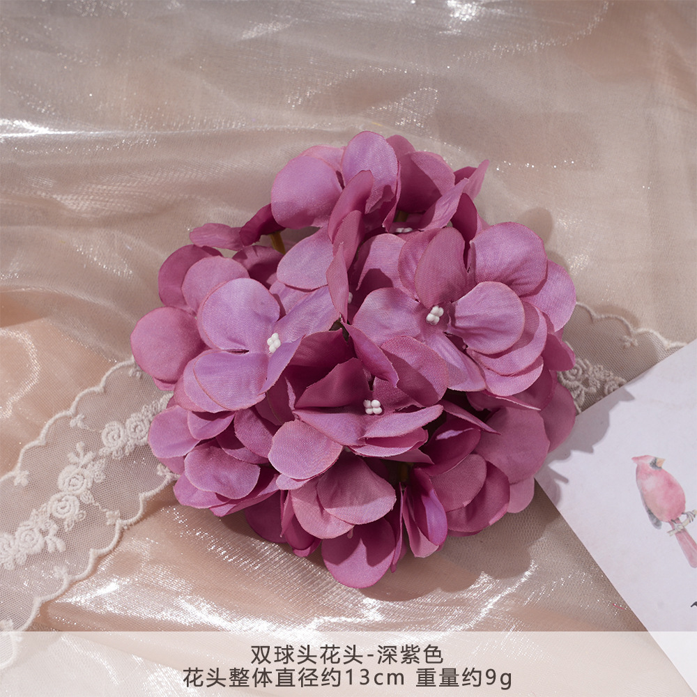 YG-더블 볼 꽃 머리-다크 퍼플