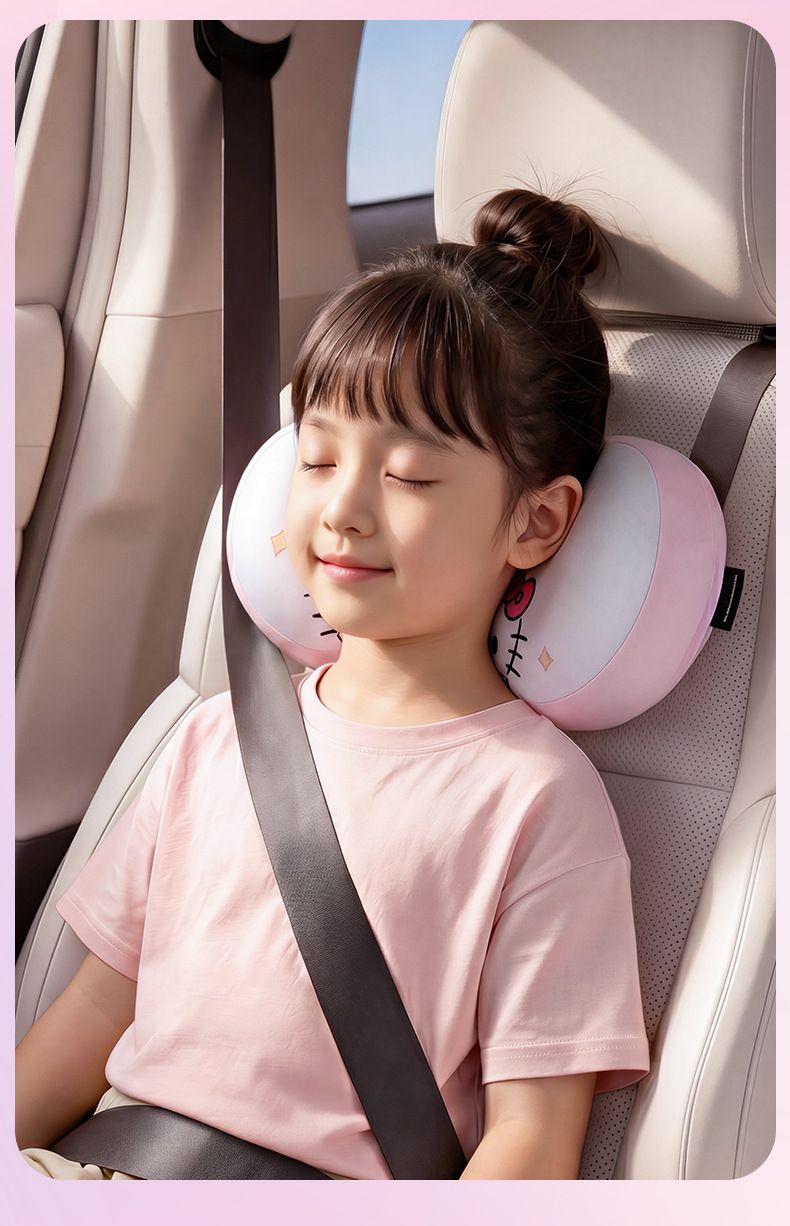 Children's car headrest, in-car cushion, cartoon neck pillow, cute car sleeping accessory, neck support pillow for use in the car