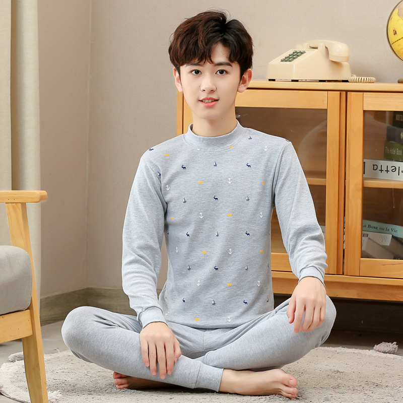Ropa de otoño para jóvenes pantalones largos traje de algodón mediano y grande niños ropa interior cálida para niños Escuela Secundaria suéter para hombres pantalones de algodón