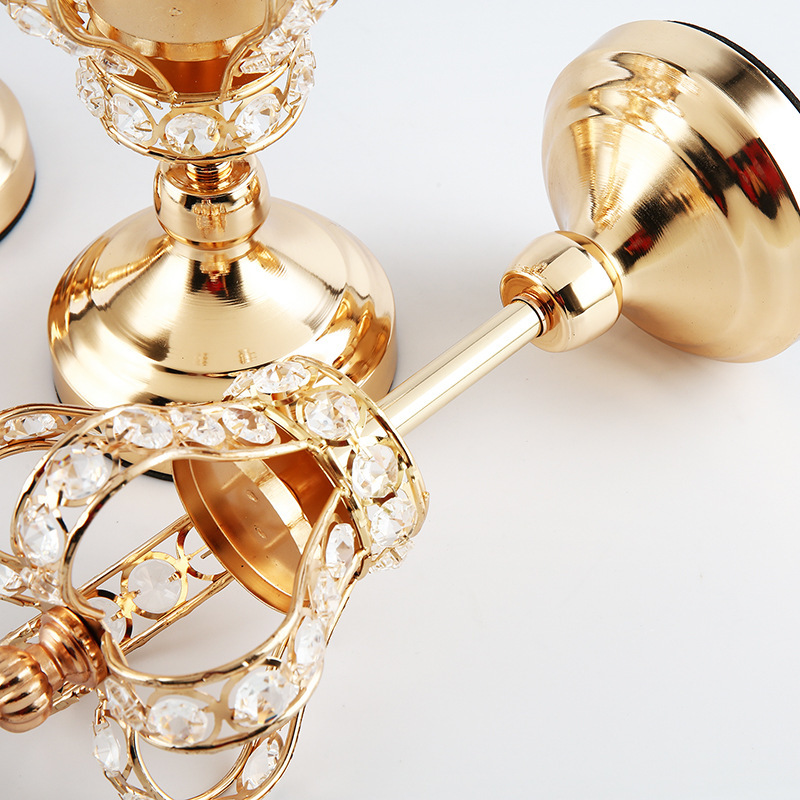 Candelaria de cristal europea de estilo transfronterizo corona vela cena decoración accesorios decoración decorativa decoración creativa