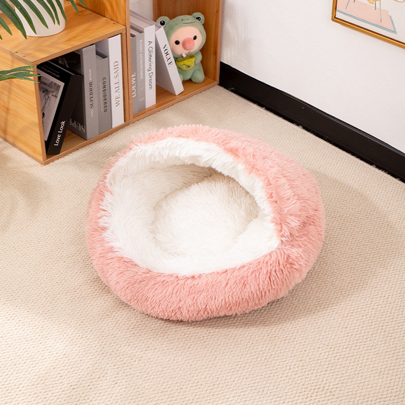 Nido para gatos Cálido en invierno Casa para gatos gruesa cerrada Nido de concha grueso grande Four Seasons Cama para mascotas de casa para perros universal