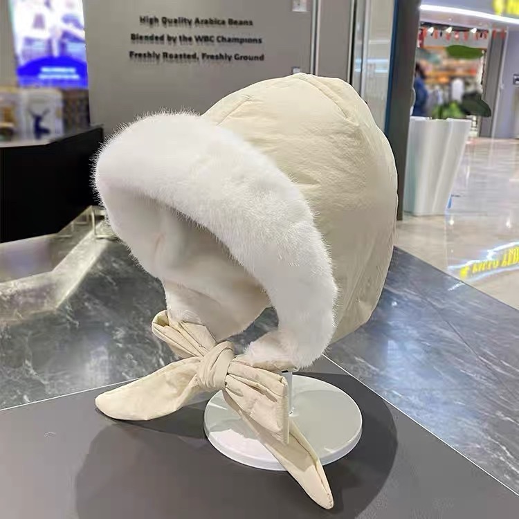 女秋冬雷锋帽韩版户外骑行季防寒保暖加厚包头帽大头围包包两用帽|undefined
