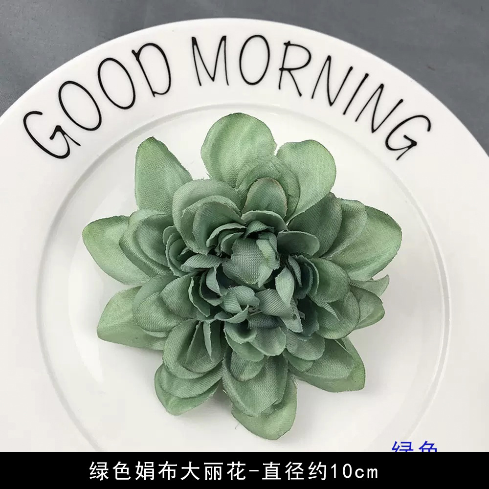 Simulación verde flor al por mayor flor falsa hecha a mano material pinza de flores accesorios de tocado de flor pequeña decoración del salón de bodas