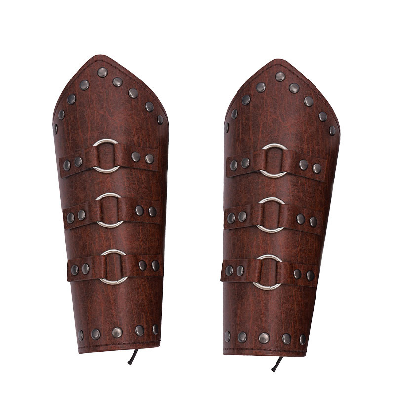 Medieval Viking Warrior Circular Leather Belt Simple Style Wrist Guard Sword Sheath Set Cosplay Performance Props