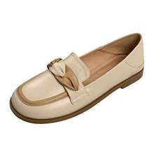 断码乐福鞋女2025春夏新款平底单鞋英伦风小皮鞋女一脚蹬豆豆鞋女