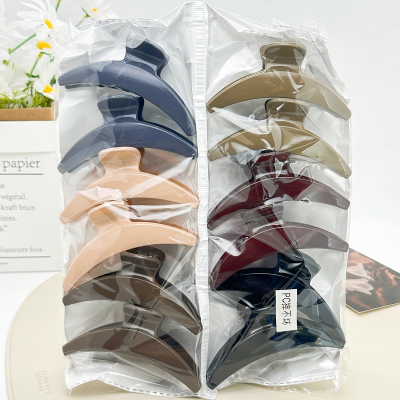 Pinza de pelo grande de plástico con diseño de PC, color té con leche, para mujer, estilo coreano, versión coreana, accesorios de tienda de dos yuanes. image 16