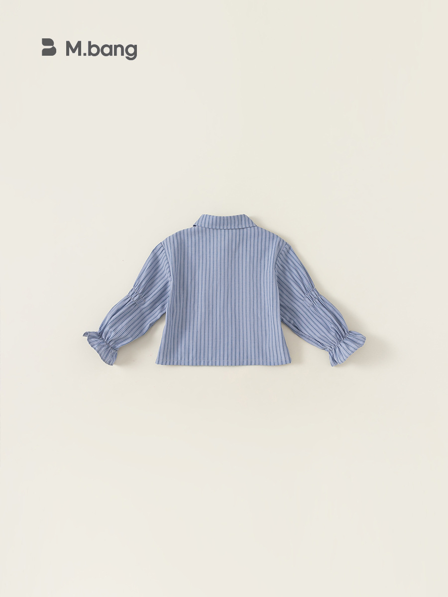 Youbao ropa para niños camisa para niñas primavera y otoño ropa para niños coreanos blusa a rayas con lazo camisa para niños CY24015