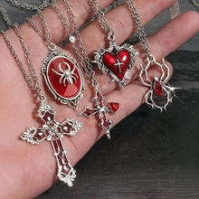 欧美巴洛克十字架项链女个性复古波西米亚冷淡风吊坠毛衣链哥特式