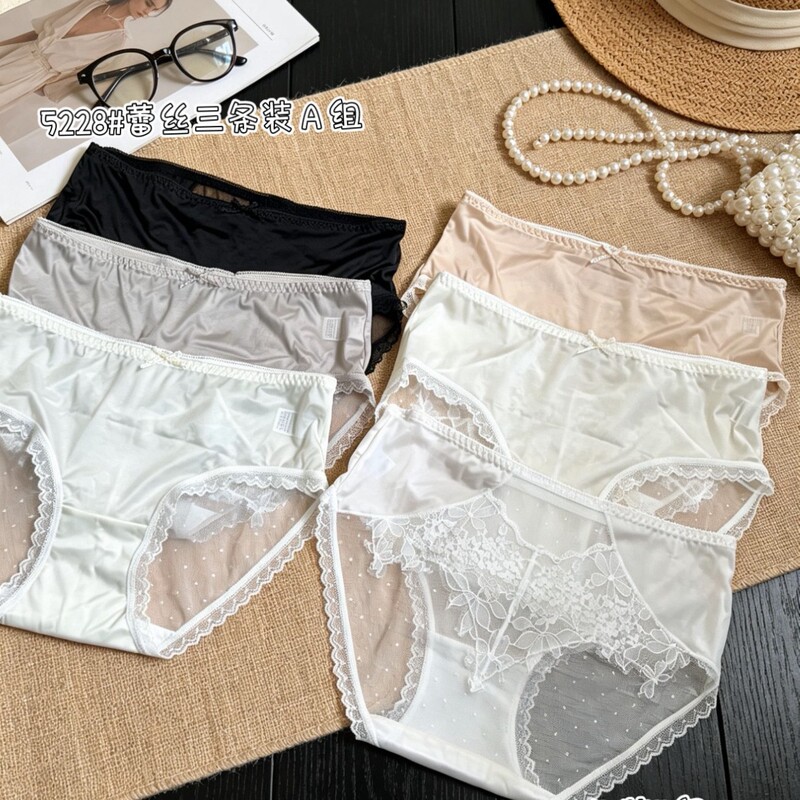 5228 lace boxers, seamless, non-curling, breathable, polka dot mesh + embroidered lace, offering both comfort and aesthetic appeal 5228 lace boxers, seamless, non-curling, breathable, polka dot mesh + embroidered lace, offering both comfort and aesthetic appeal